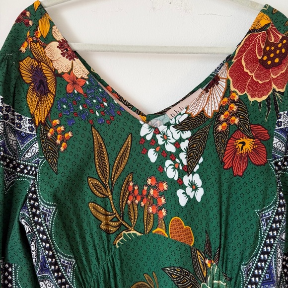 Philosophy Size 12 Green Dress with Floral Pattern - Picture 9 of 11